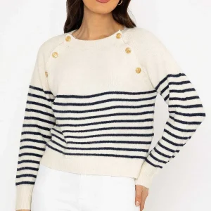 J'aime la Vie Breton Navy Stripe Knit Jumper*Women Jumpers & Cardigans