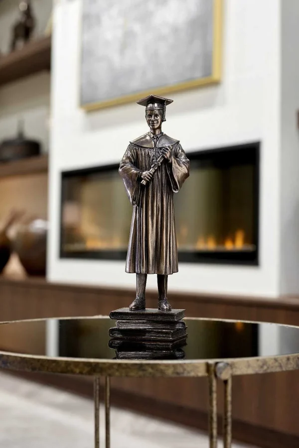 Genesis Bronze Graduation Boy Sculpture* Homeware