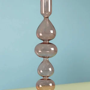 Eclectic Brown Glass Candle Stand* Homeware