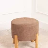 Carraig Donn HOME Brown Linen Upholstered Foot Stool* Homeware