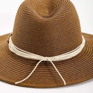 SOUL Accessories Brown Straw Hat With Gold Clasp Detail* Hats