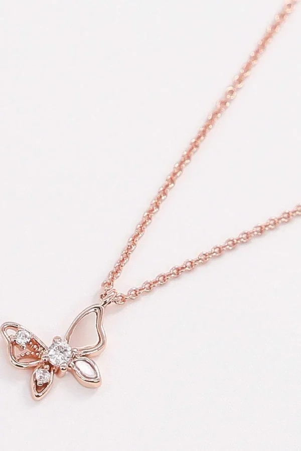 Cherish Butterfly Necklace In Rose Gold*Women As Seen On Social
