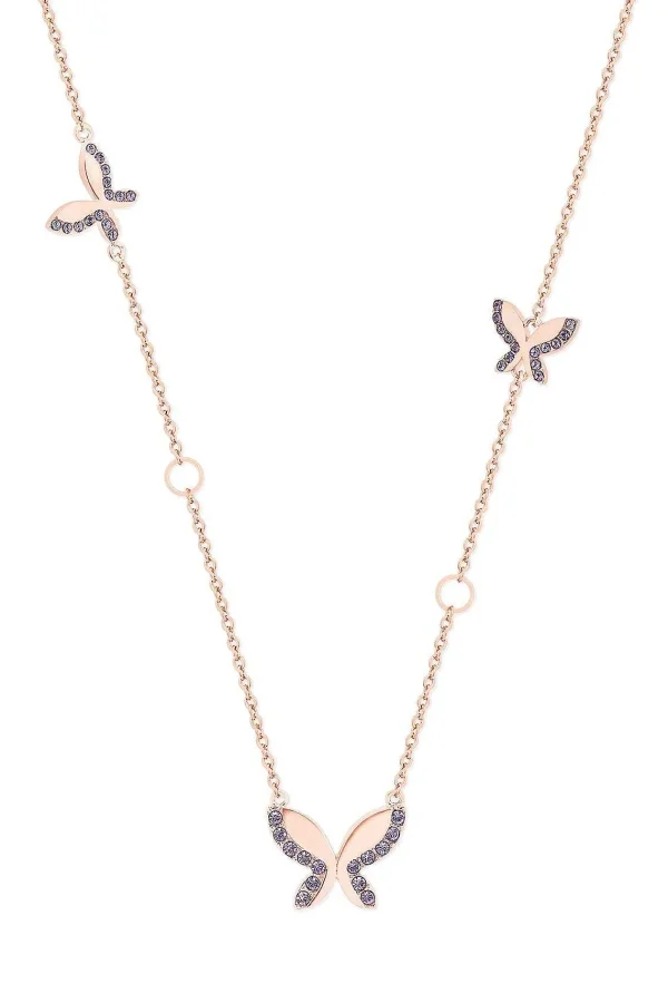 Tipperary Crystal Jewellery Butterfly Rose Gold Necklace* Boxed Gifts