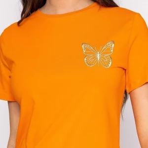 Kelly & Grace Weekend Butterfly T-Shirt In Orange*Women Tops & Blouses