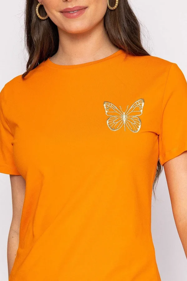 Kelly & Grace Weekend Butterfly T-Shirt In Orange*Women Tops & Blouses