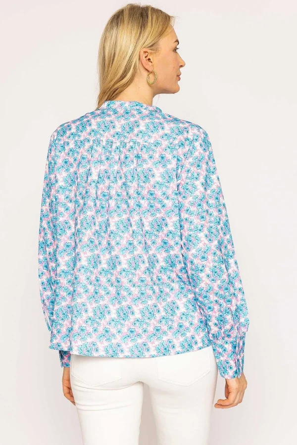 Rowen Avenue Button Blouse In Blue*Women Tops & Blouses