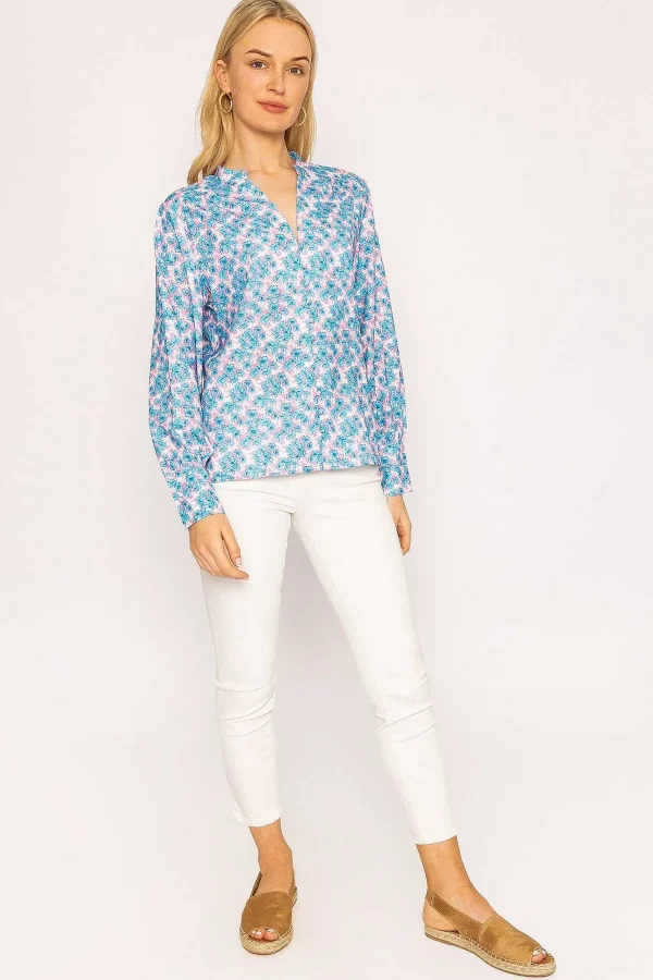 Rowen Avenue Button Blouse In Blue*Women Tops & Blouses
