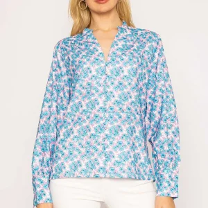 Rowen Avenue Button Blouse In Blue*Women Tops & Blouses