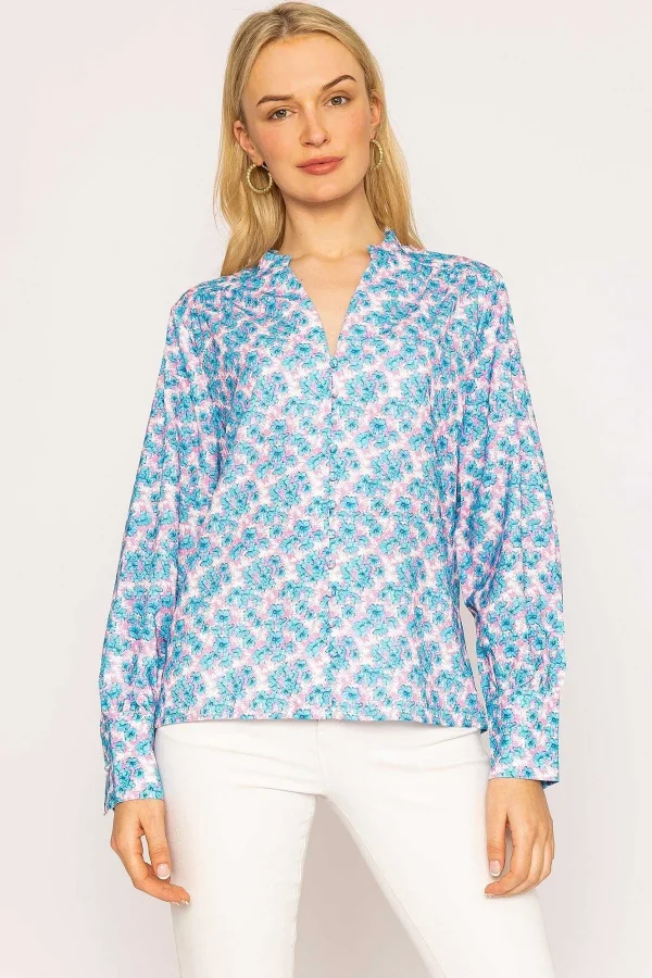 Rowen Avenue Button Blouse In Blue*Women Tops & Blouses