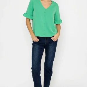 Rowen Avenue Button Blouse In Green*Women Tops & Blouses