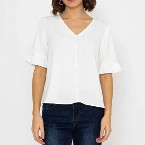 Rowen Avenue Button Blouse In Ivory*Women Tops & Blouses