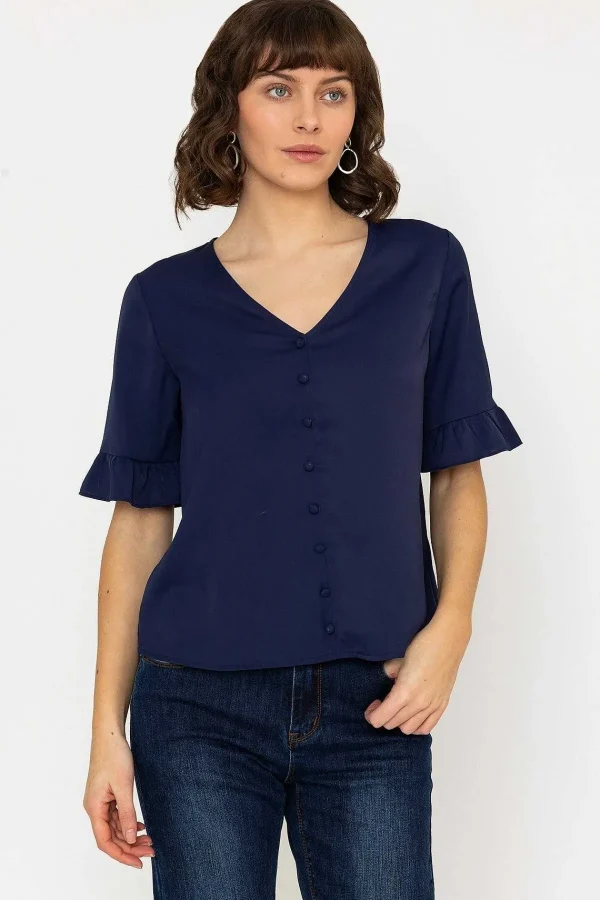 Rowen Avenue Button Blouse In Navy*Women Tops & Blouses