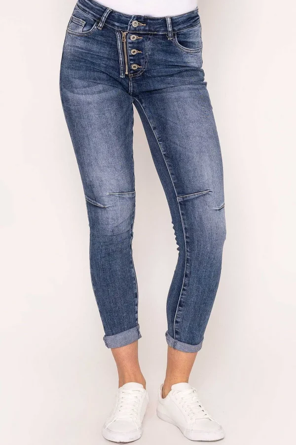 J'aime la Vie Button Detail Jeans In Denim*Women Jeans & Trousers