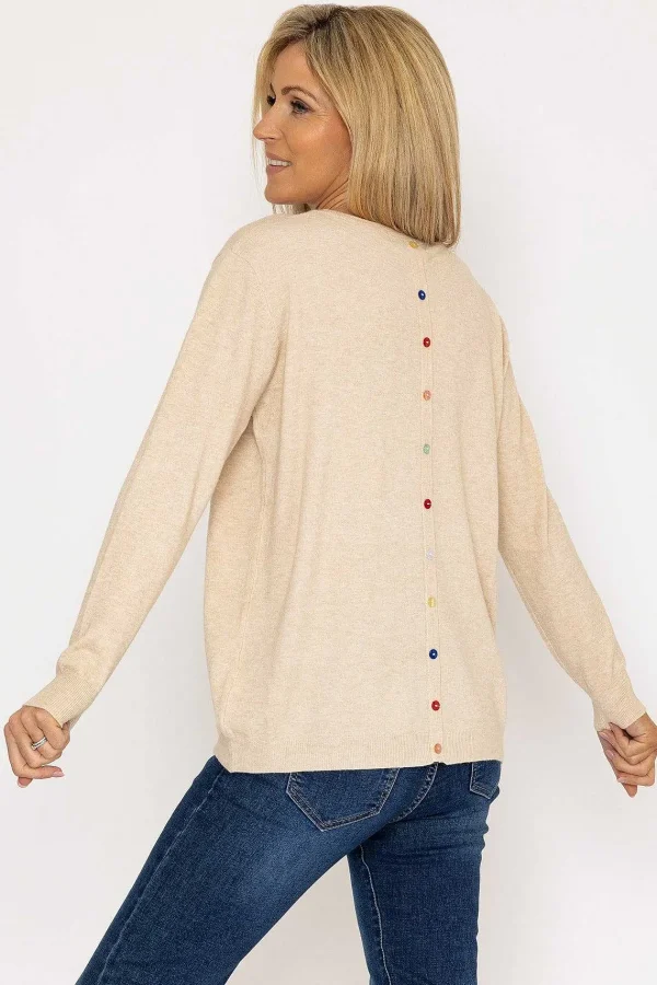J'aime la Vie Button Detail Knit In Beige*Women Jumpers & Cardigans