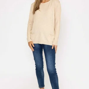 J'aime la Vie Button Detail Knit In Beige*Women Jumpers & Cardigans