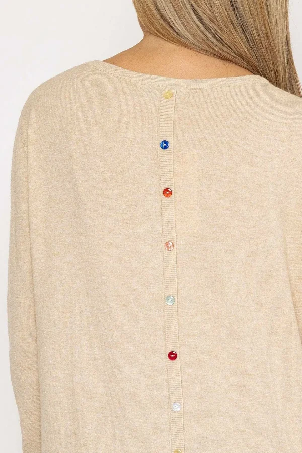 J'aime la Vie Button Detail Knit In Beige*Women Jumpers & Cardigans