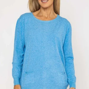 J'aime la Vie Button Detail Knit In Blue*Women Jumpers & Cardigans
