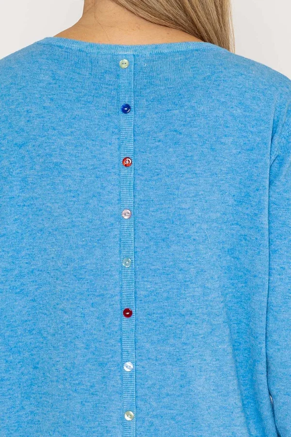 J'aime la Vie Button Detail Knit In Blue*Women Jumpers & Cardigans