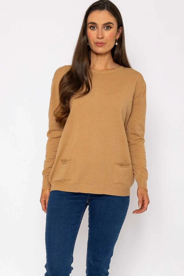 J'aime la Vie Button Detail Knit In Camel*Women Jumpers & Cardigans