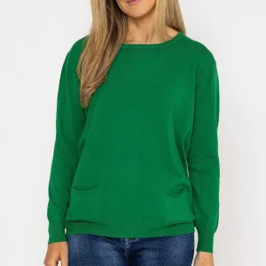 J'aime la Vie Button Detail Knit In Green*Women Jumpers & Cardigans