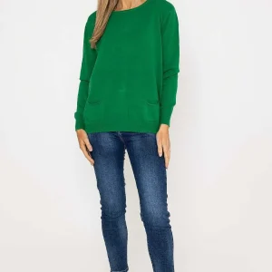 J'aime la Vie Button Detail Knit In Green*Women Jumpers & Cardigans