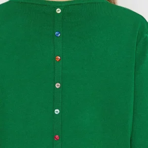 J'aime la Vie Button Detail Knit In Green*Women Jumpers & Cardigans
