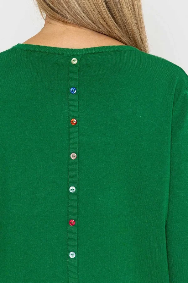 J'aime la Vie Button Detail Knit In Green*Women Jumpers & Cardigans