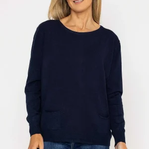 J'aime la Vie Button Detail Knit In Navy*Women Jumpers & Cardigans