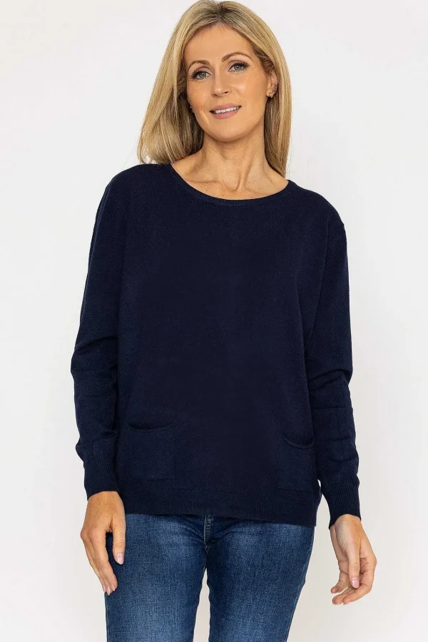J'aime la Vie Button Detail Knit In Navy*Women Jumpers & Cardigans