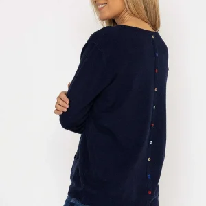 J'aime la Vie Button Detail Knit In Navy*Women Jumpers & Cardigans