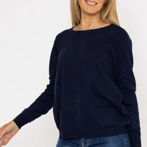 J'aime la Vie Button Detail Knit In Navy*Women Jumpers & Cardigans