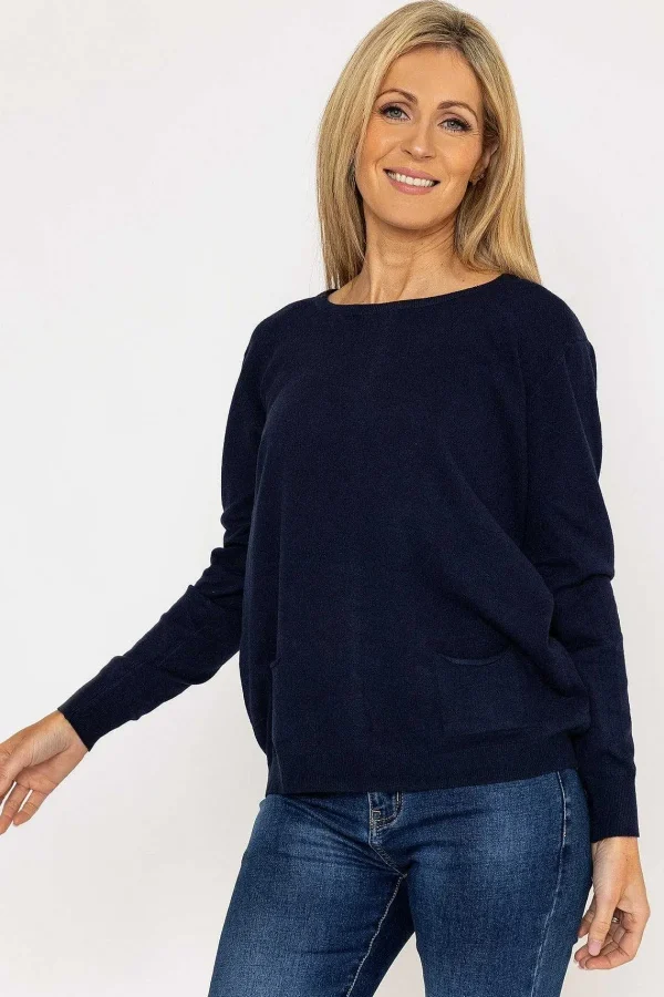 J'aime la Vie Button Detail Knit In Navy*Women Jumpers & Cardigans