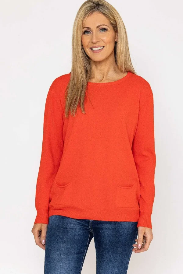 J'aime la Vie Button Detail Knit In Orange*Women Jumpers & Cardigans