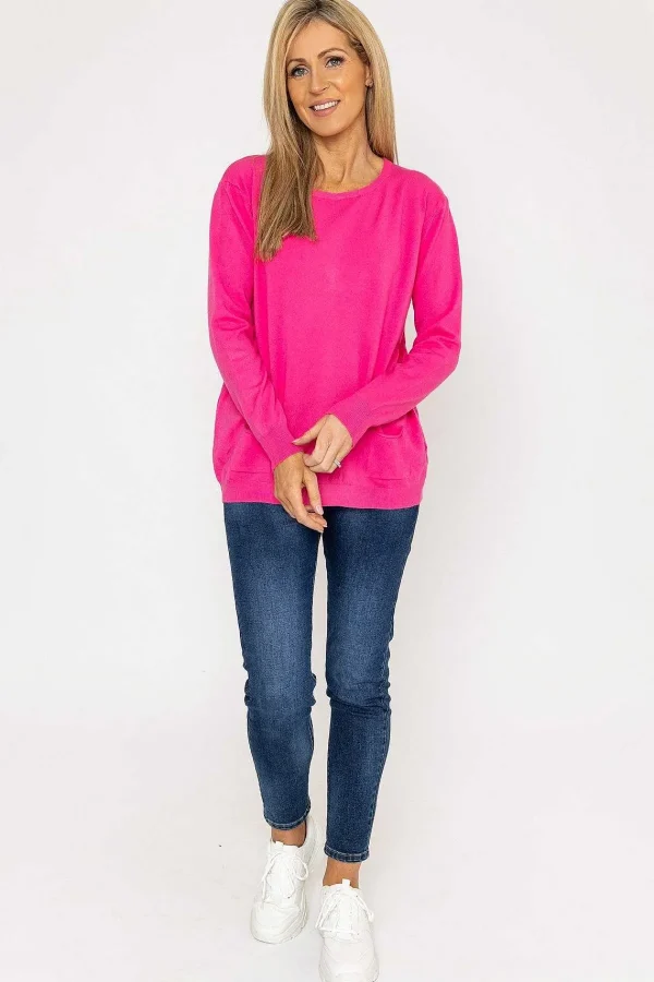 J'aime la Vie Button Detail Knit In Pink*Women Jumpers & Cardigans