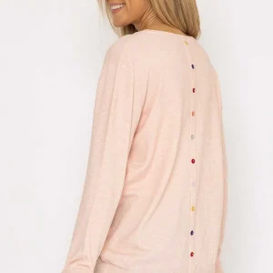 J'aime la Vie Button Detail Knit In Pink*Women Jumpers & Cardigans