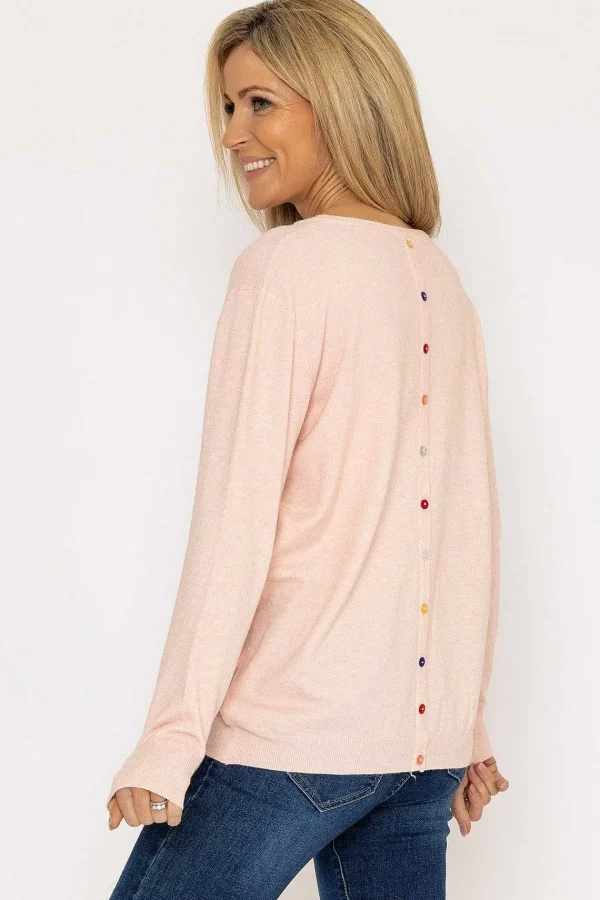 J'aime la Vie Button Detail Knit In Pink*Women Jumpers & Cardigans