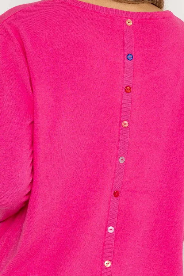 J'aime la Vie Button Detail Knit In Pink*Women Jumpers & Cardigans