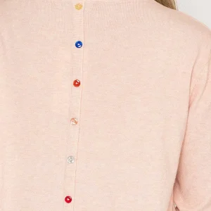 J'aime la Vie Button Detail Knit In Pink*Women Jumpers & Cardigans