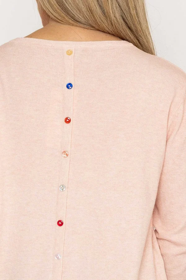 J'aime la Vie Button Detail Knit In Pink*Women Jumpers & Cardigans