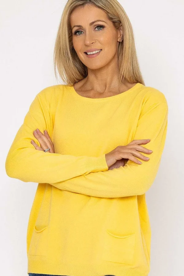 J'aime la Vie Button Detail Knit In Yellow*Women Jumpers & Cardigans
