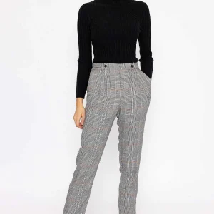 Rowen Avenue Button Detail Tailored Pant In Check Print*Women Jeans & Trousers