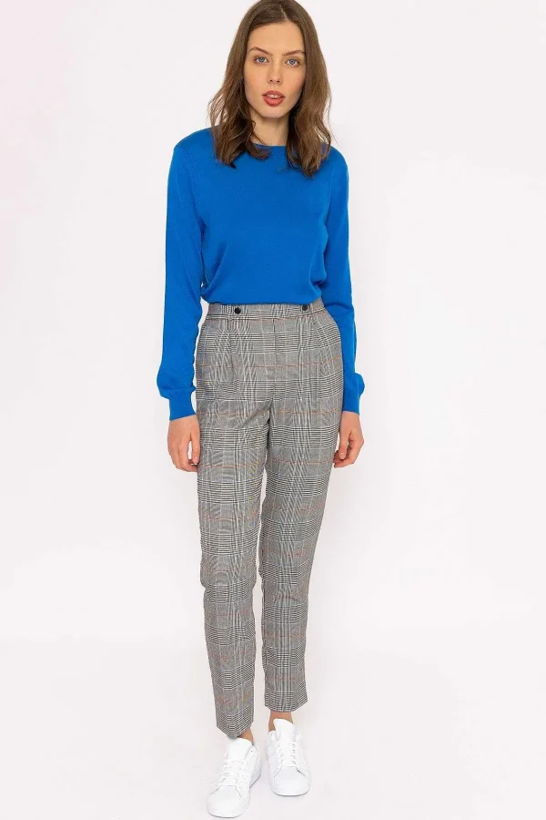 Rowen Avenue Button Detail Tailored Pant In Check Print*Women Jeans & Trousers