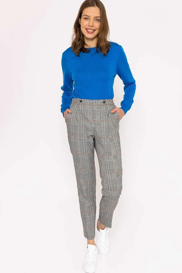 Rowen Avenue Button Detail Tailored Pant In Check Print*Women Jeans & Trousers