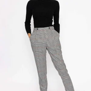 Rowen Avenue Button Detail Tailored Pant In Check Print*Women Jeans & Trousers