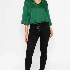 J'aime la Vie Button Front Jeans In Black*Women Jeans & Trousers