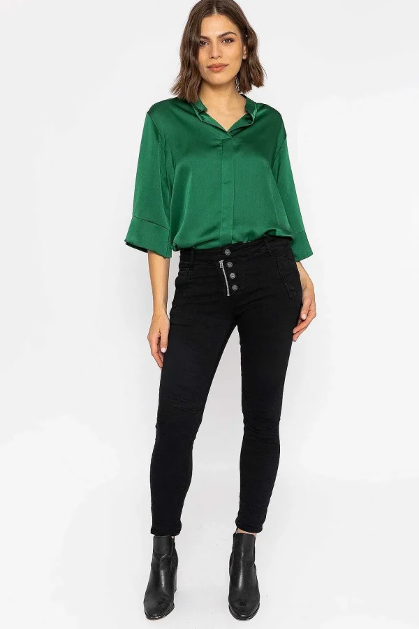 J'aime la Vie Button Front Jeans In Black*Women Jeans & Trousers