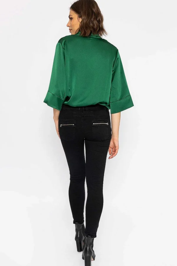 J'aime la Vie Button Front Jeans In Black*Women Jeans & Trousers