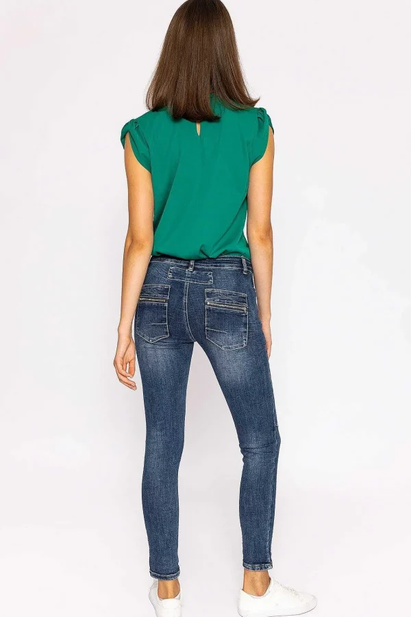 J'aime la Vie Button Front Jeans In Dark Denim*Women Jeans & Trousers