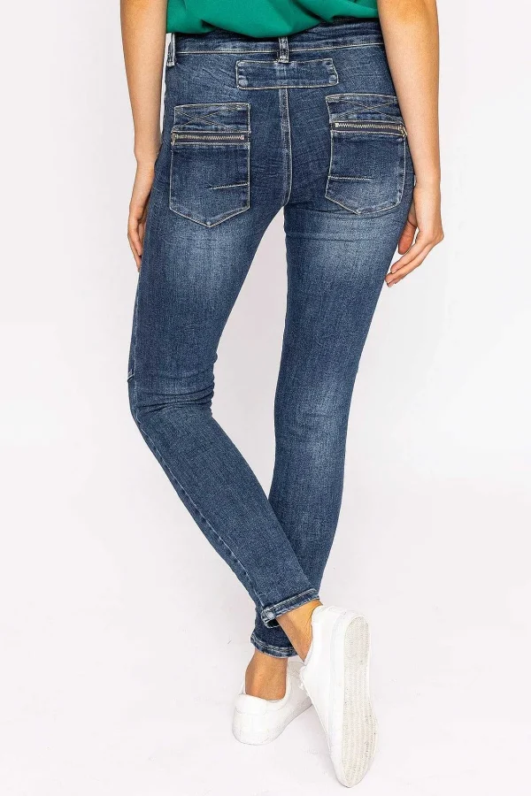 J'aime la Vie Button Front Jeans In Dark Denim*Women Jeans & Trousers