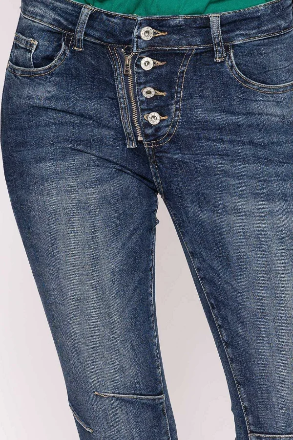 J'aime la Vie Button Front Jeans In Dark Denim*Women Jeans & Trousers